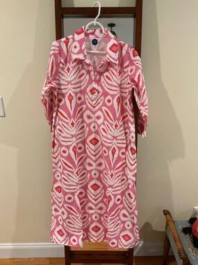 NavyBleu Sara Ikat Tunic Dress Caftan Maxi Sz large